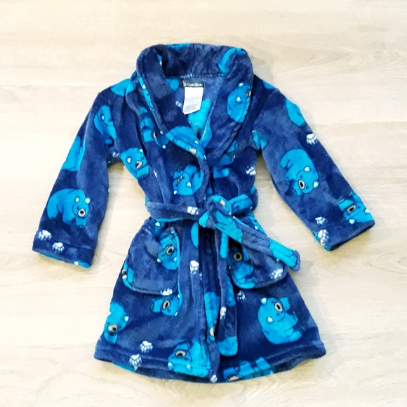 Cuddl Duds Other - Cuddl Duds Blue Bear Fuzzy Fleece Bath Robe Size 2T